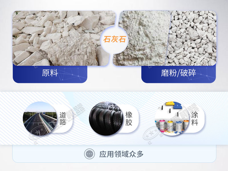 石灰石可破碎可磨粉，用途广泛